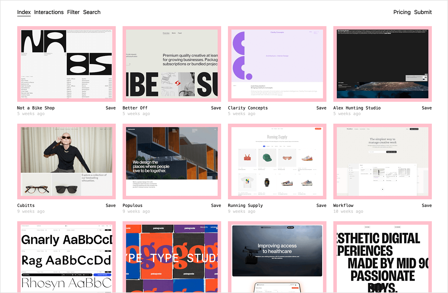 admire the web as place for web design inspiration