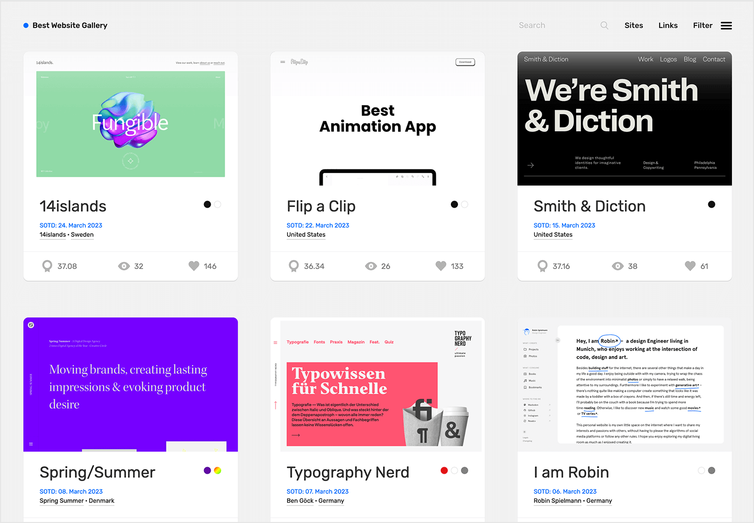 best web design inspiration gallery for ideas