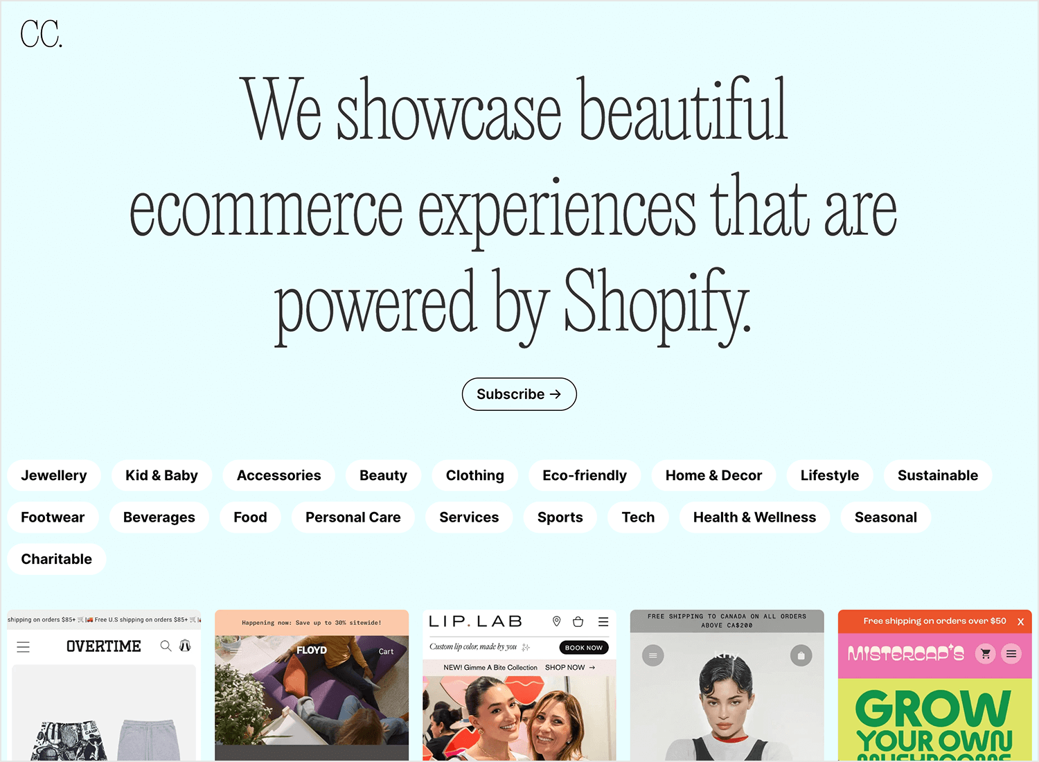 ecommerce cream as place for web design inspiration